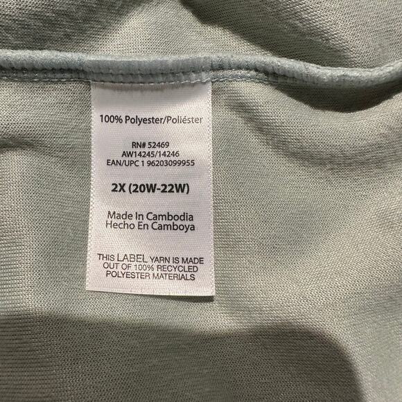 Athletic Works Pale Green Velour Zip up Jacket Size 2X Pockets Track Jacket Gym - Picture 5 of 7